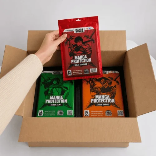 Carton composé de protections pour manga Manga Shield