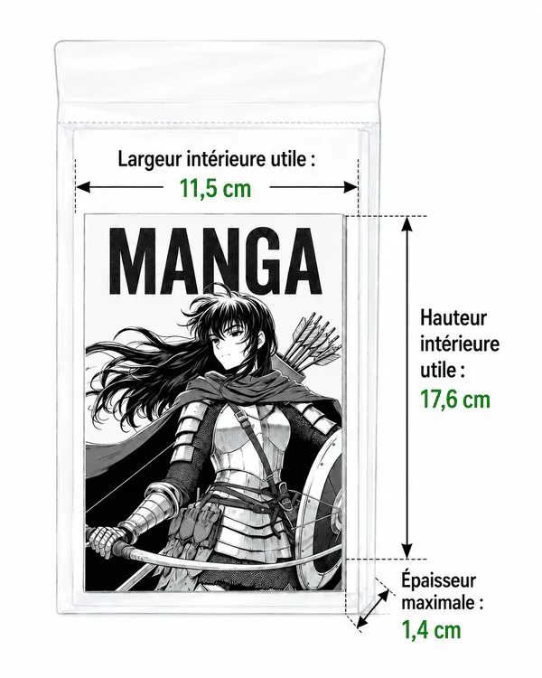 Guide de tailles des pochettes de protection Slim de Manga Shield